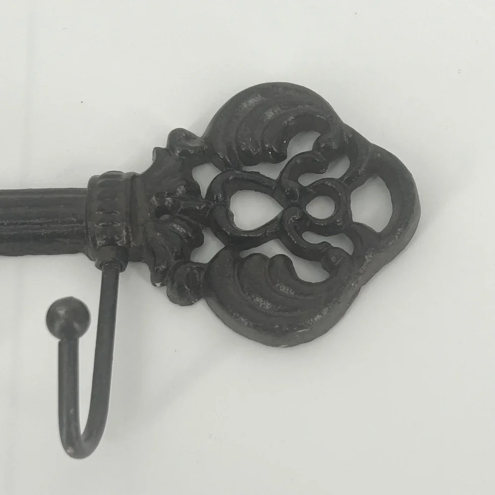 Skeleton Key Wall Hook Rack Cast Iron Victorian Black Rustic Whimsygoth 9.5